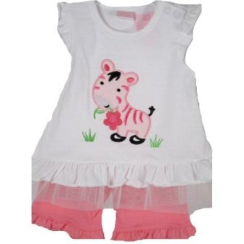 Baby Girl's 3 PC Pink Zebra Capri Set